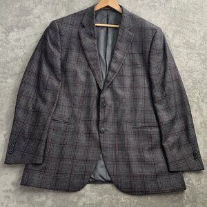 Peter Millar Blazer Jacket Men 44R Loro Piana Wool Blend Windowpane Summertime